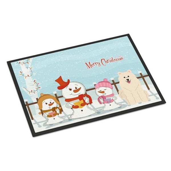 Carolines Treasures Merry Christmas Carolers Samoyed Indoor or Outdoor Mat, 18 x 0.25 x 27 in. BB2361MAT - main
